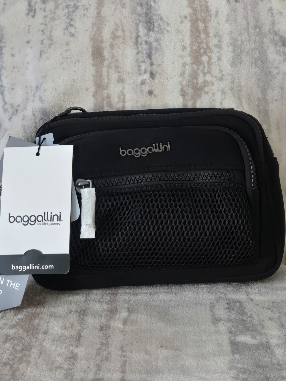 Baggallini Neoprene Convertible Crossbody Belt Bag Waist Pack Black NWT